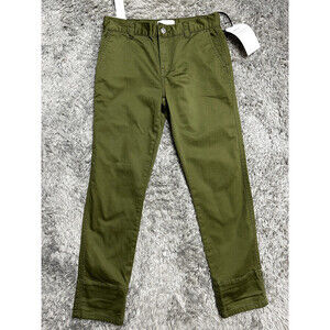 Current Elliott women's Cotton Blend Twill Straight Leg Pants Green Size 26 $317